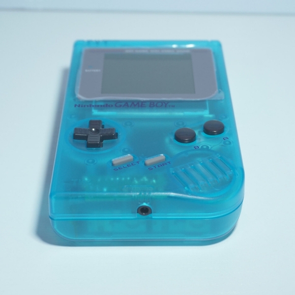 Transparent Clear Ocean Blue Game Boy (DMG-01) with 36 Color Backlit IPS Screen - Picture 5 of 8